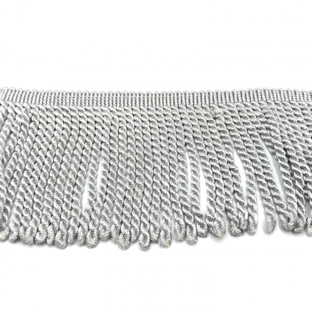 Бахрома люрекс, Индия, ширина: 13.5 см, цвет: silver, длина: 10 м. Код товара: (2823s)