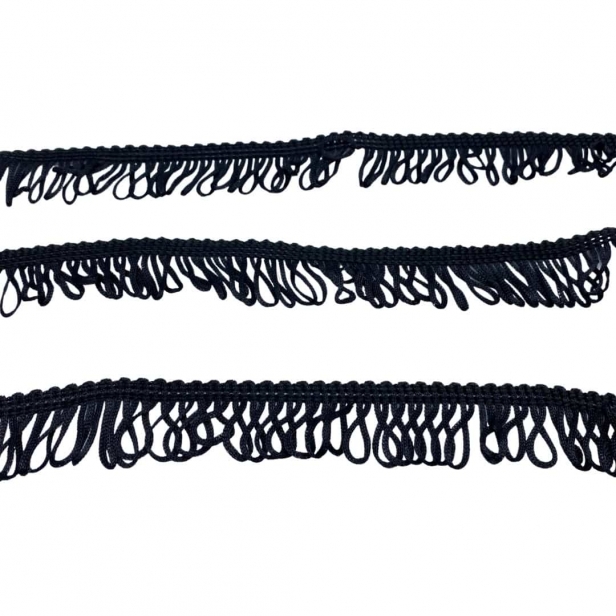 Бахрома Turbush (петля) цвет (black) ширина ( 2.5 см), длина (16.4 метра), код товара: (03)