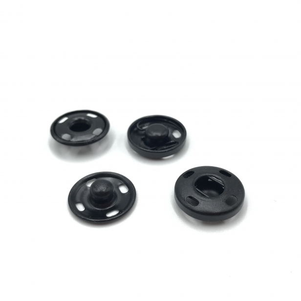 Кнопка пришивная, материал: металл, диаметр: 15мм, цвет: black. Код товара: (06)