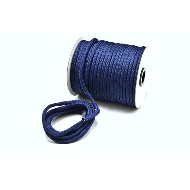 Шнур полипропиленовый плетенный, размер: 5мм, цвет: синий, бабина: 25м. Код товара: (1013)