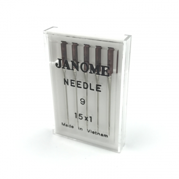 Иглы  Janome оригинал для шелк и микрофаза (5шт) размер: 9 (15х1).