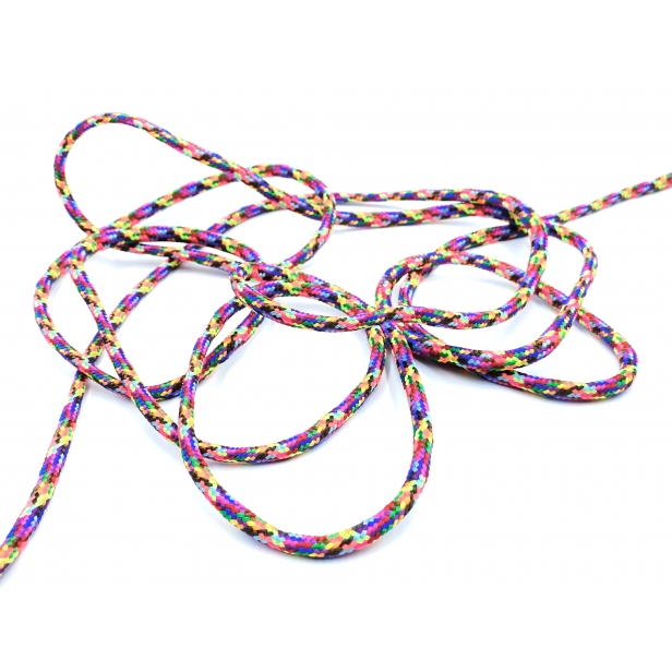 Шнур полиэстеровый плетенный, размер: 4мм, цвет: мульти, бабина: 50м. Код товара: (1015)
